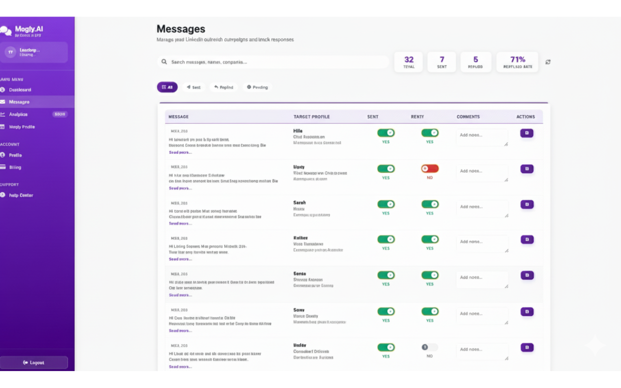 Message Analytics Dashboard - Track your LinkedIn outreach success